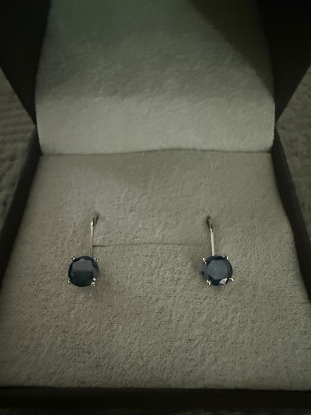 Ross-Simons 14KT White Gold- 1/2?Kt TW Deep Blue Treated Diamond Earrings - Picture 1 of 5